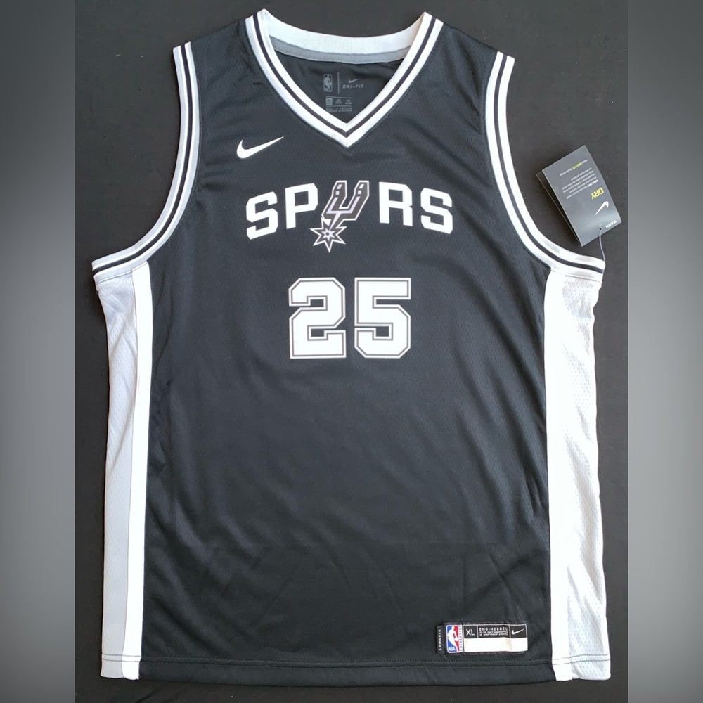 NWT Nike Jakob Poeltl San Antonio Spurs #25 Black Icon Swingman Jersey Youth XL